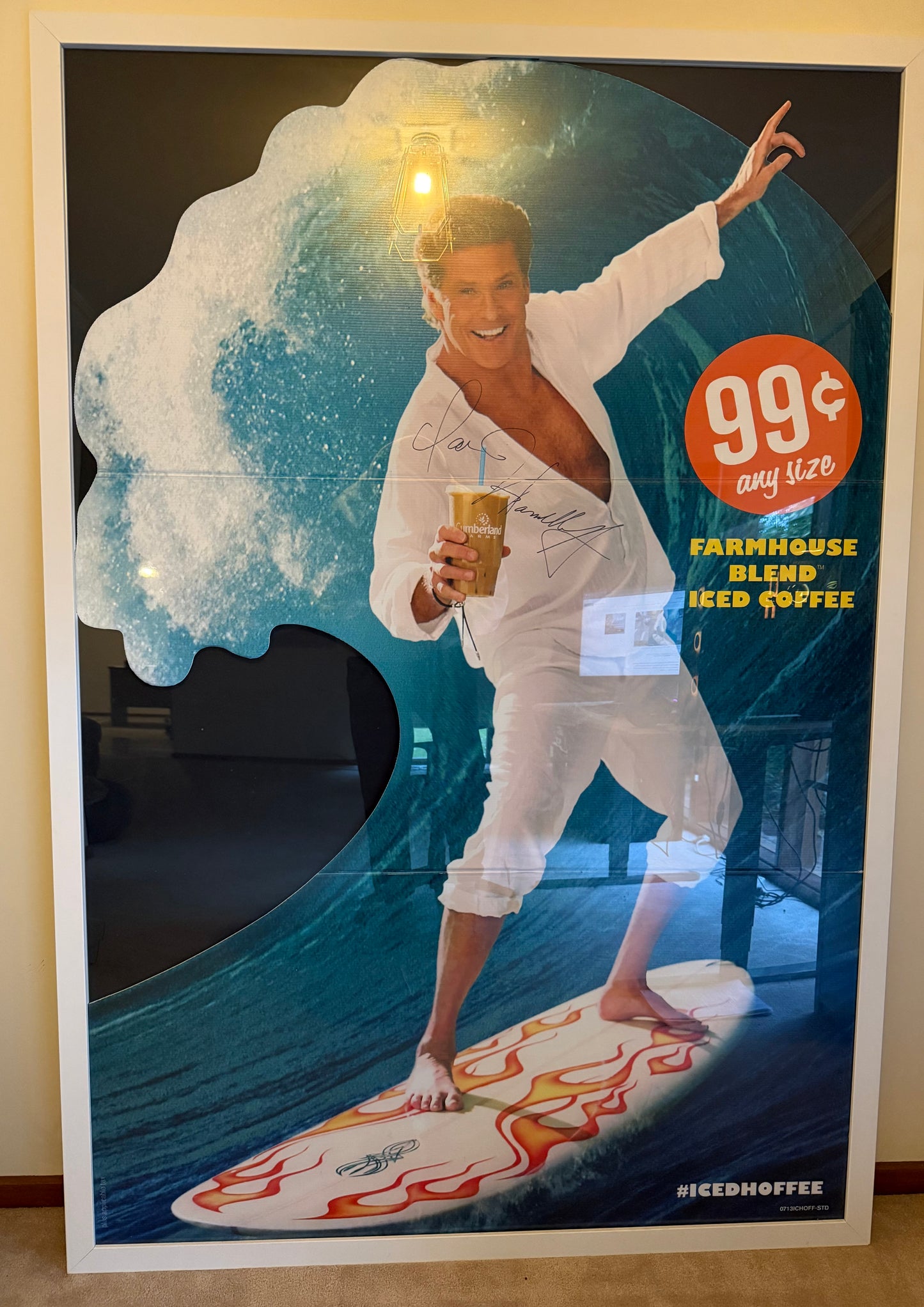 David Hasselhoff signed "Farmhouse Blend Iced Coffee #ICEDHOFFEE"