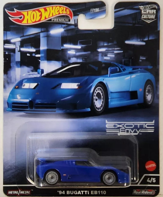 SEALED HOT WHEELS PREMIUM CAR CULTURE ‘94 BUGATTI EB110 EXOTIC ENVY 4/5