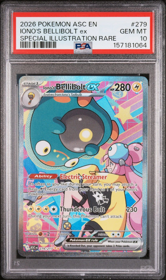 2026 Pokemon ASC EN Ionos Bellibolt Ex Special Illustration Rare PSA10